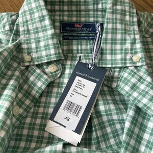 Vineyard Vines Men's Green Plaid Button Down Shirt